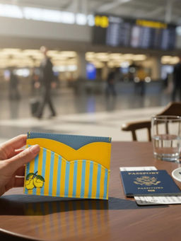 ETCETERA - Stripe Right - Limoncello Card Holder - Multi-Color