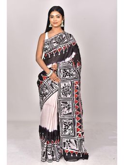 Ramshyam Collection - Womens Daily Wear Silk Printed Multi-Color Saree with Unstitched Blouse