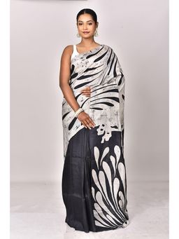 Ramshyam Collection - Womens Silk Hand Painted Job Multi-Color Saree with Unstitched Blouse