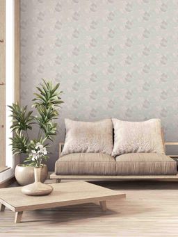 Excel - Wallpaper Kimono Koi White Grey Fish Lake With Metallic Finish