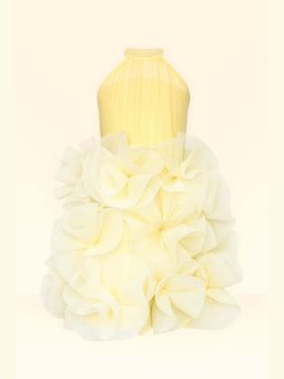 ZABELLA - Yellow Tulle Solid/Plain Dress