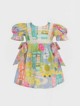 ZABELLA - Multi-Color Cotton Self Design Dress