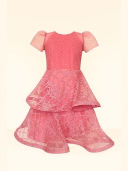 ZABELLA - Pink Lace Floral Dress