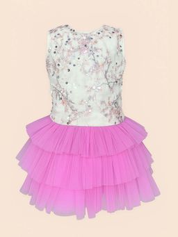 ZABELLA - Pink Tulle Embroidered Dress