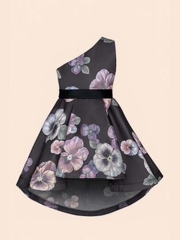 ZABELLA - Black Organza Floral Dress