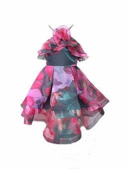 ZABELLA - Multi-Color Organza Abstract Dress