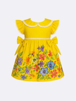 ZABELLA - Yellow Cotton Floral Dress
