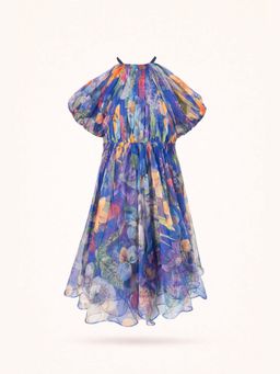 ZABELLA - Blue Tulle Floral Dress
