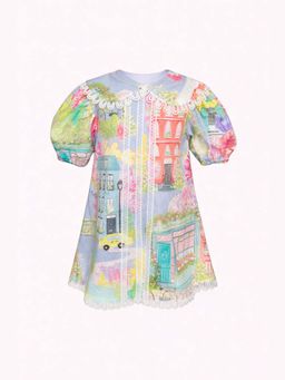 ZABELLA - Multi-Color Cotton Self Design Dress