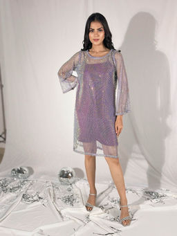 FREO - Purple Disco Drip Dress