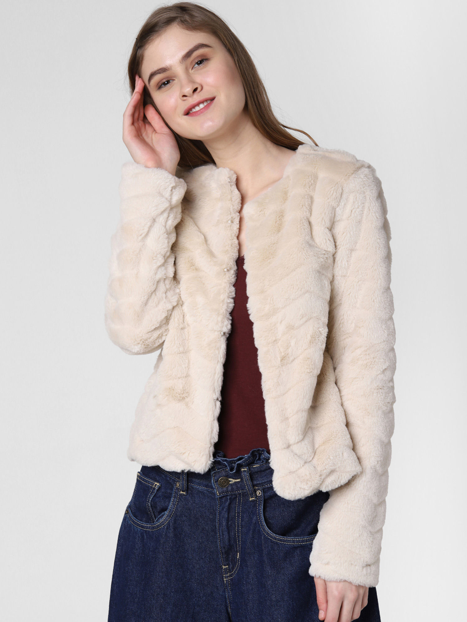 VERO MODA Faux Fur Short Jacket Online 