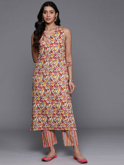 Varanga - Women Multi-Color Floral Printed Kurta with Pant (Set of 2)