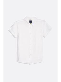Allen Solly - Boys White Regular Fit Textured Casual Shirt