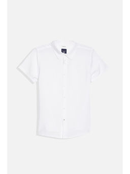 Allen Solly - Boys White Regular Fit Textured Casual Shirt