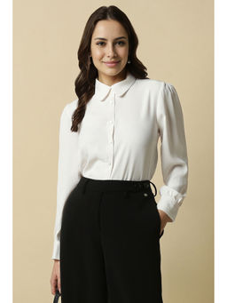 Allen Solly - Women White Solid Long Sleeves Shirt