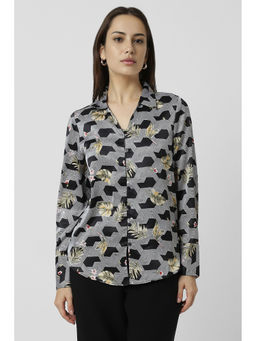 Van Heusen - Women Grey Print Long Sleeves Formal Shirt
