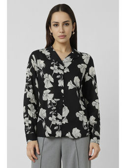 Van Heusen - Women Black Print Long Sleeves Formal Shirt