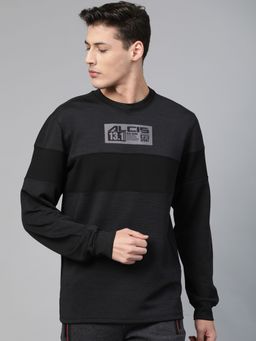 Alcis - Men Charcoal Grey Solid Running Sweatshirt