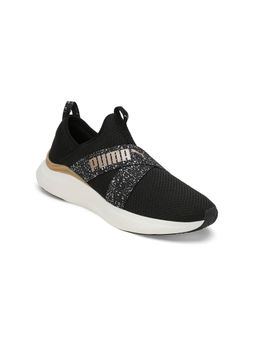 Puma - Softride Harmony Slip on Leo Women Black Running Shoes
