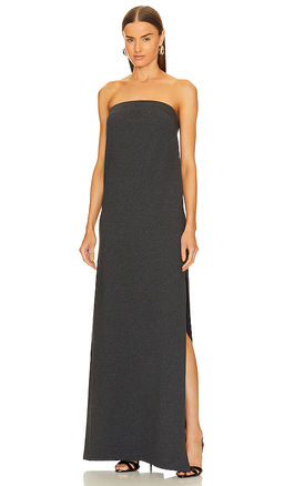 Norma Kamali - Strapless Tailored Terry Side Slit Gown