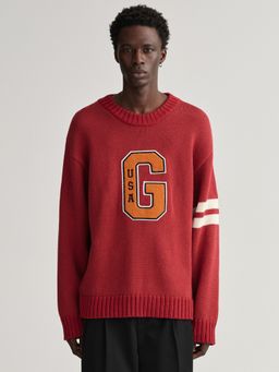 GANT - Men Red Solid Oversized Sweater