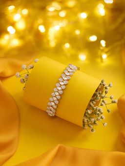 Zaveri Pearls - Rose Gold Plated Cubic Zirconia Stones Brass Bracelet