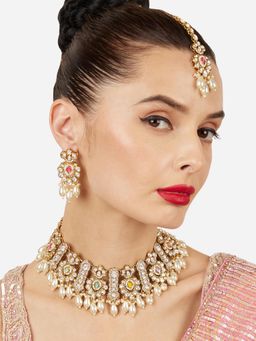 Zaveri Pearls - Multi-Color Beads and Kundan Jewellery Set