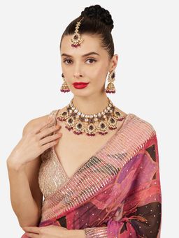 Zaveri Pearls - Purple Stones An Pearls Bridal Jewellery Set