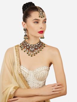 Zaveri Pearls - Multi-Color Traditional Stones Bridal Jewellery Set