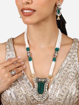 Zaveri Pearls - Multi-Color Multistrand Stone Studded Jewellery Set