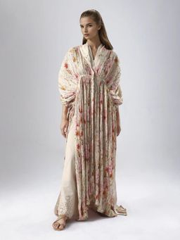 RAREISM - Women Prenok Multi Viscose Fabric Straight Fit Maxi Floral Print Dress