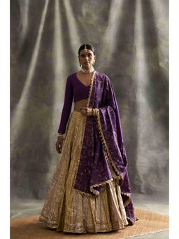 ITRH - Meira Purple Blouse With Lehenga And Dupatta