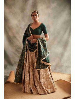 ITRH - Panna Chandi Multi-Color Blouse With Lehenga And Dupatta