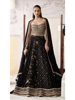 Basanti Kapde aur Koffee - Black The Midnight Alchemy Lehenga with Corset and Dupatta