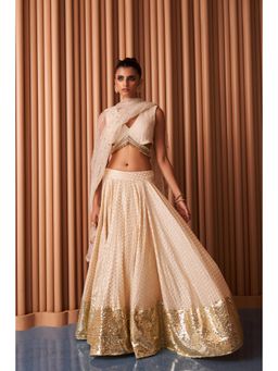 Rishi & Vibhuti - Moonight Drive Ivory Lehenga With Blouse And Dupatta