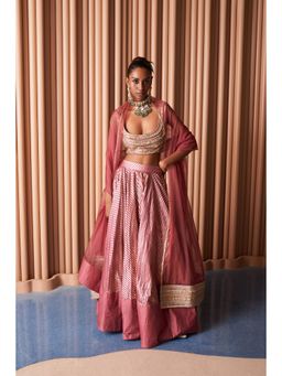 Rishi & Vibhuti - Stella Rust Lehanga With Blouse And Dupatta
