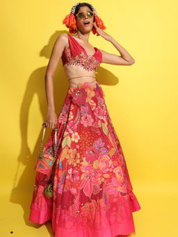 Rishi & Vibhuti - Dhoomdham Red Lehenga With Blouse
