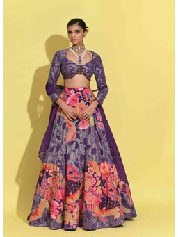 Rishi & Vibhuti - Rangeen Pitara 2.0 Purple Lehenga With Blouse And Dupatta