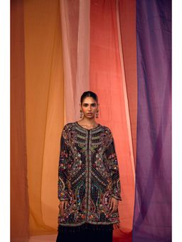 SHIAN - Black Jacket With Drape Skirt