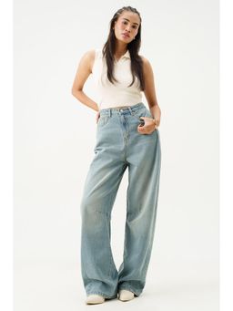 FREAKINS - Cloudy Blue Balloon Baggy Jeans