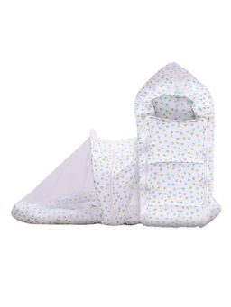 Moms Home - Organic Cotton Muslin Baby Mosquito Net Bedding and Sleeping Cum Carrying Nest Bag