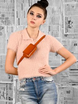 Odette - Brown Solid Belt Bags