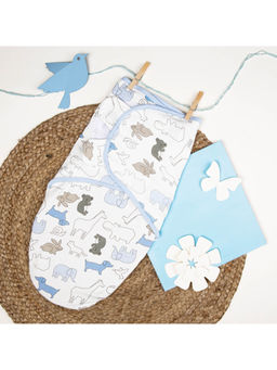 Kicks and Crawl - Multi-Color Animal Friends Ready Swaddle