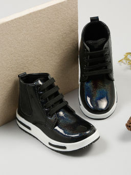 Tiny Bugs - Black Boys Ankle Length Sneakers