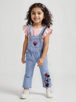 The Souled Store - Official Disney: Minnie Mouse Girls Blue Dungaree