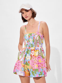 The Souled Store - Originals: Floral Splash Multi-Color Women Playsuit