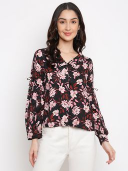 Latin Quarters - Women Black Long Sleeve Polyester Top
