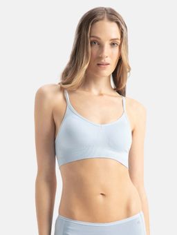 Jockey - FE74 Wirefree Seam free Non Padded Micro Touch Nylon Elastane Bra - Skyway