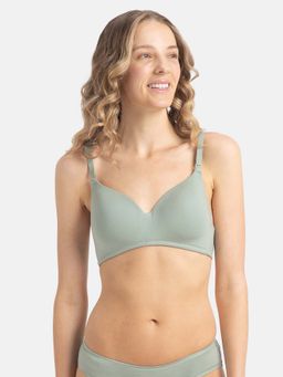 Jockey - JW11 Wirefree Padded Tencel Lyocell Elastane Multiway T-Shirt Bra-Iceberg Green