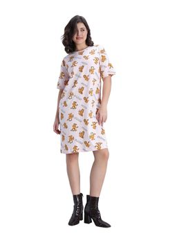 Zivame - Women Garfield Knit Cotton Pink Dogwood Nightdress